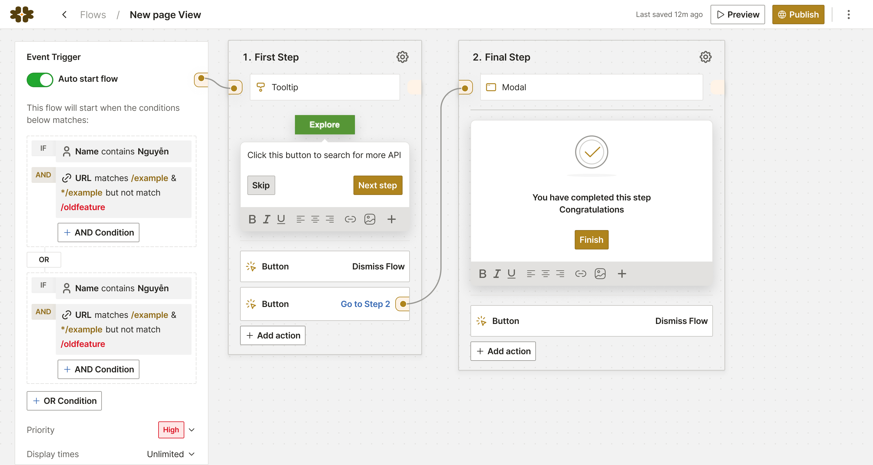 FounderOS Product Tour — no-code play builder