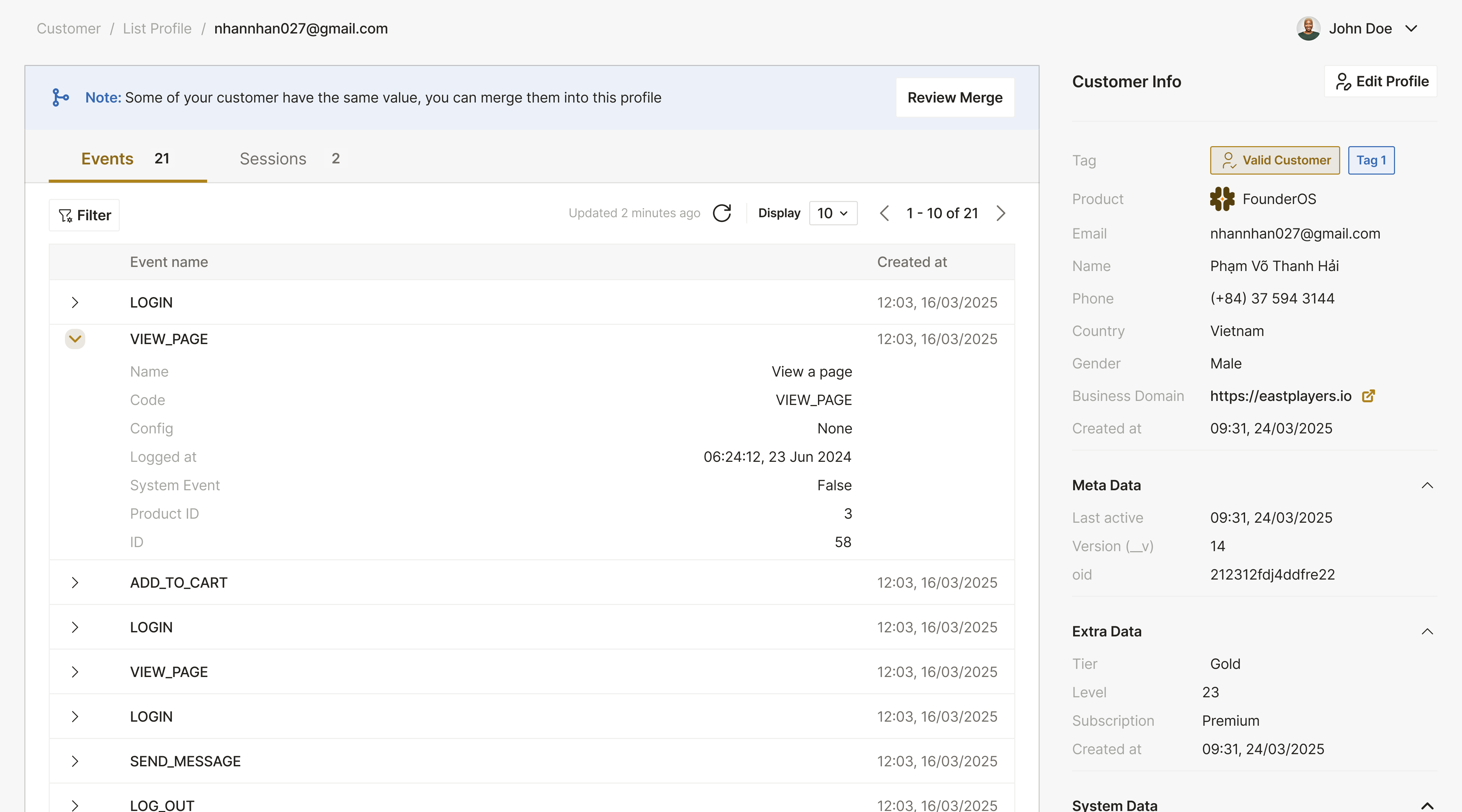 Know each user personally